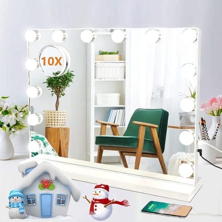 Verstelbare Make-uptafel Spiegel met Kleurtemperaturen - Hollywood Stijl Cosmeticaspiegel - 58 x 45 cm