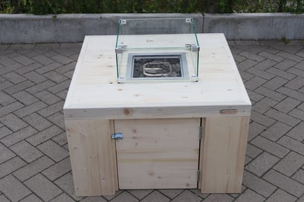 Vuurtafel Eagle Terrasverwarmer Nieuw, Blank steigerhout 80x80x50cm