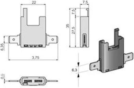 Zekeringhouder voor 2x6 35mm 2 stuks