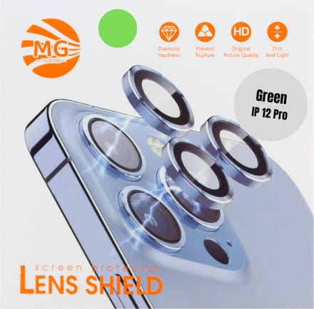 Geschikt Voor iPhone 12 Pro Camera Lens Protector - Groen - Eenvoudige Installatie - Camera Protector iPhone 12 Pro - Roestvrij Staal - Gehard Glas - Screenprotector