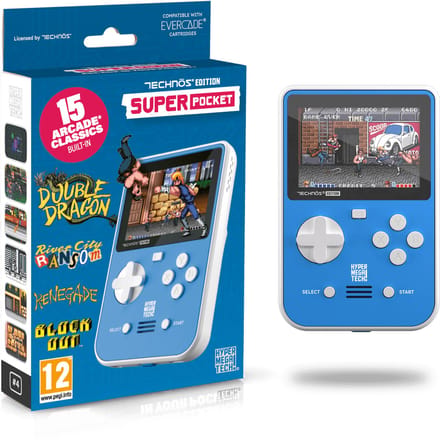 Technos - Super Pocket gaming handheld - 15 games - USB-C opladen - 5-uur speeltijd