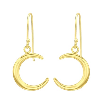 Montebello Oorbellen Dolly Gold - 925 Zilver E-Coating - Maan - 12x23mm