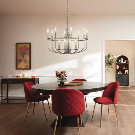 Kichler LED Kroonluchter | 12X E14 Max 40W | Dimbaar | Brushed Nickel