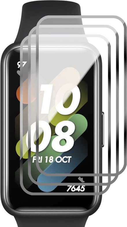 Screenprotector geschikt voor Huawei Band 7 - 3x Full Screen Protector PET FlexGuard