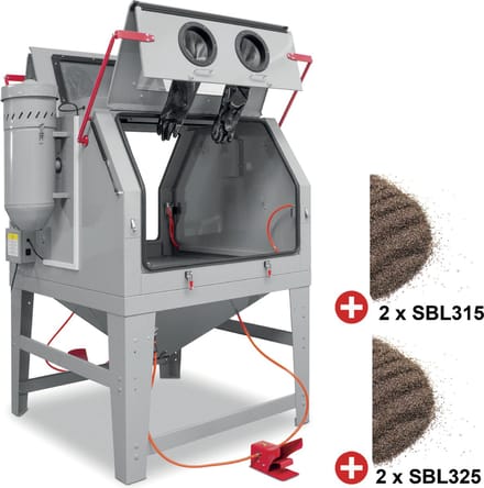 PACK straalcabine met 100 kg korund straalmiddel MW Tools CAT1200SET