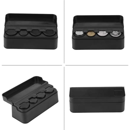Universele Auto Interieur Plastic Muntendoos Opbergdoos Houder Wisselgeld Container Organizer Zwart black
