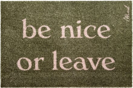 Mad About Mats - JANE - BE NICE OR LEAVE - deurmat - schoonloop/scraper - wasbaar - 50x75cm