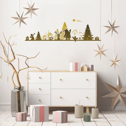Kerstrandsticker - Zelfklevende kerststickers - Feestelijke decoratie - 20x65cm