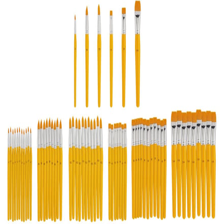 VBS Penseel synthetische haar "Assorti", 64 stuks