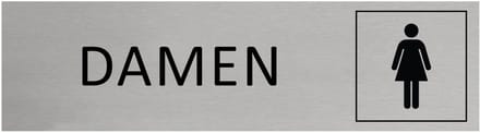 CombiCraft Aluminium Deurbordje "Damen " 165x45mm met tape