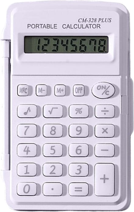 Mini Rekenmachine - Draagbare Calculator - Dagelijkse Berekeningen - Met Beschermhoes - Compact Formaat - Zwart