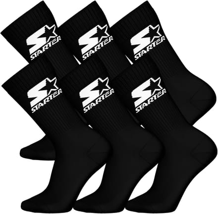 STARTER Crew Socks - 6-pack - Zwart - Maat 35/38