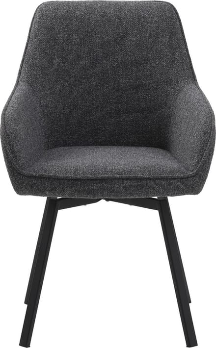 Giga Living Eetkamerstoel Alma - Donkergrijs Draaibaar - Metaal & Polyester - Set van 2
