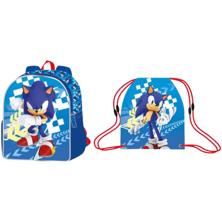 Sonic tassenset; rugzak en gymtas