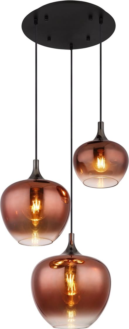 Globo - hanglamp - MAXY - rood - glas - Ø 48cm - E27 - 15548-3HG
