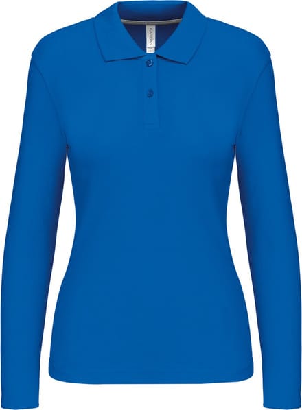 Kariban Damespolo lange mouwen K244 - Light Royal Blue - S