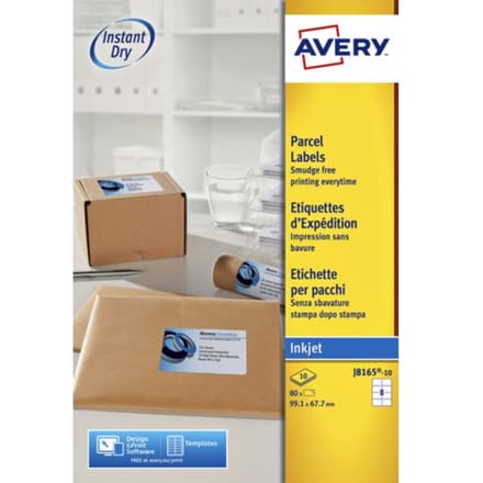 Etiket avery j8165-10 99.1x67.7mm wit 80 etiketten