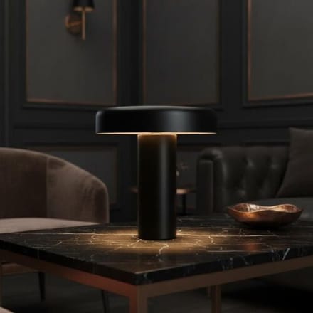 LUSENZ Arcene - Retro Zwarte Tafellamp Metaal 30 cm - Dressoir lamp - E14 fitting - Mat - Gecoat metaal - Met aan/uit-schakelaar