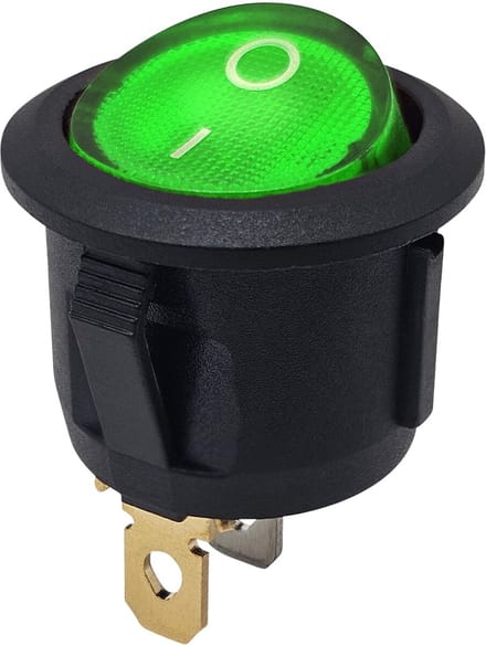 ProRide Wipschakelaar ON-OFF KCD2-220 - Rond - 3 pins - 250V/6A - Groen