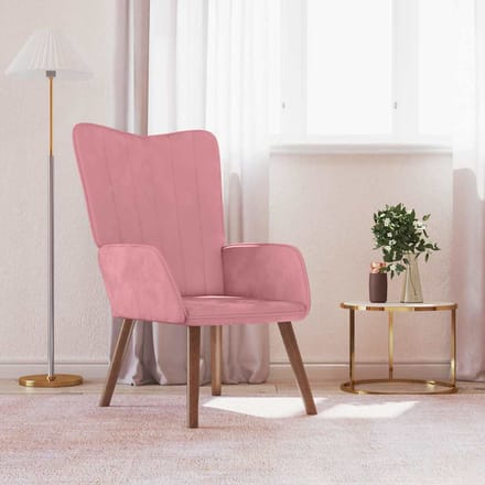 vidaXL - Relaxstoel - fluweel - roze