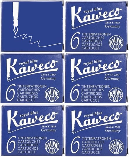 Kaweco Vulpen vullingen Blauw, Royal Blue, 6 doosjes