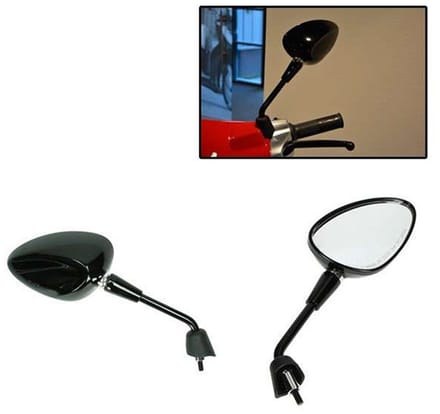 Spiegelset kort model origineel E-keur zwart glans past op VESPA