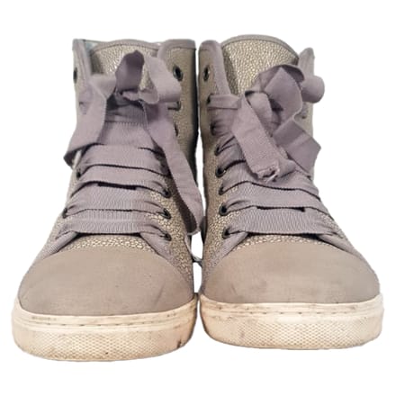 Lanvin hoge sneakers met textuur in beige leer