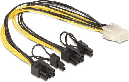 DeLOCK power cable - 8 pin PCIe power (6+2) to 6 pin PCIe power - 30 cm