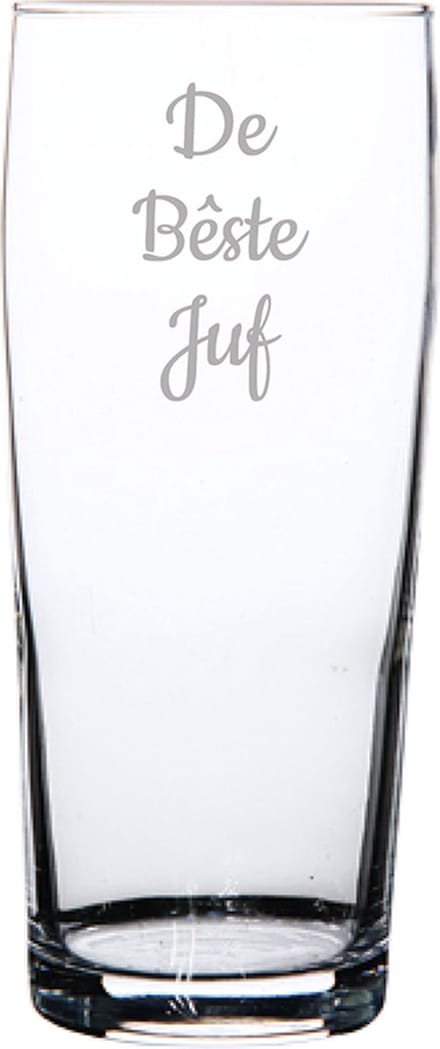 Gegraveerde bierfluitje 19cl De Bêste Juf