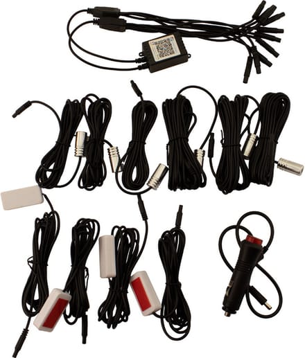 AutoStyle 10-Delige Multi-Color LED Interieur Sfeerverlichting met App Bediening & 8-meter Optical Fiber