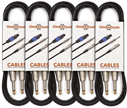 Set van 5 Jack Instrumentkabels, 3 m