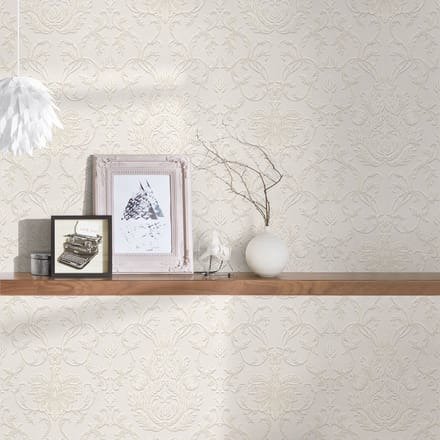 KLASSIEK ORNAMENTEN BEHANG - Wit met glitters - AS Creation Belle Epoque