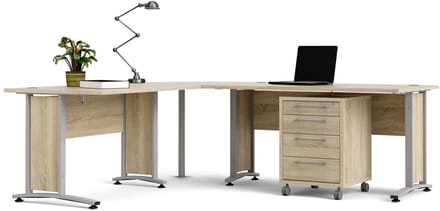 Giga Living Bureau Prima - Wit/Naturel - 230x200x75cm