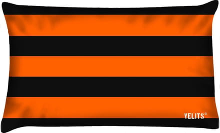 Buitenkussen OITNB zwart oranje bootkussen waterafstotend 40x60cm streep