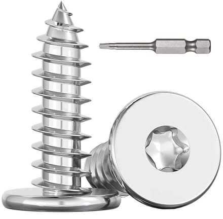 SnelShoppen - 100 Stuks Torx Houtschroeven M4x30mm Platkop RVS A2 V2A Zelfborend Voldraad met Schroevendraaier Bit voor Houtverbindingen Buiten