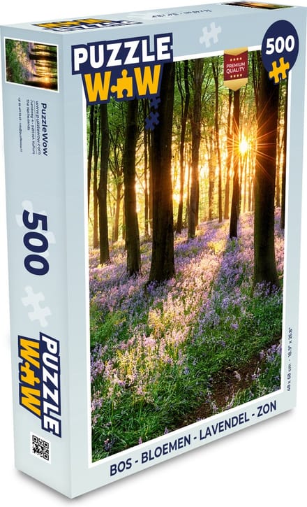 Puzzel Bos - Bloemen - Lavendel - Zon - Paars - Natuur - Legpuzzel - Puzzel 500 stukjes