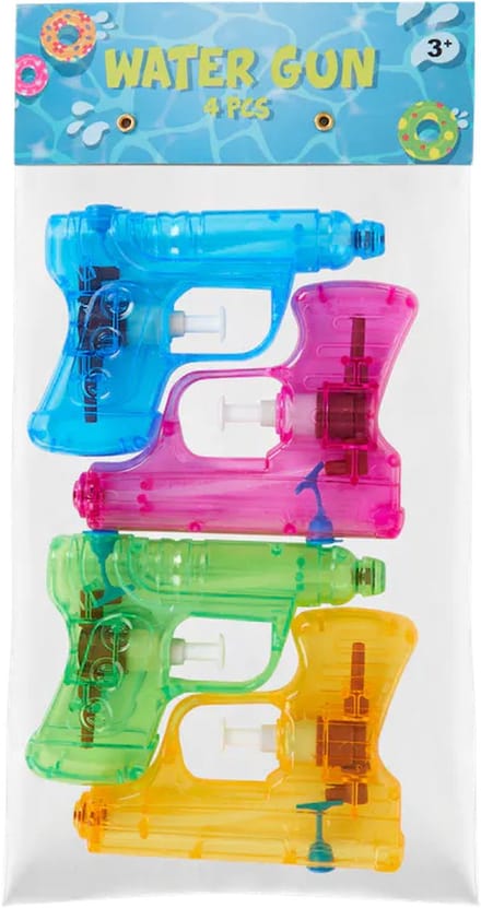 32x Waterpistooltjes 11cm 4 kleuren