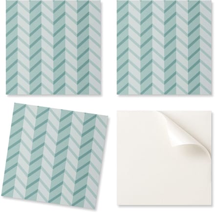 Set vinyl wandtegels met zigzagstrepenpatroon 20x20x20 cm