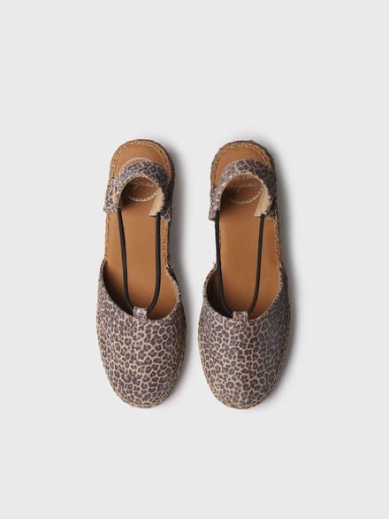 Espadrille met sleehak en dierenprint | TELMA-LE