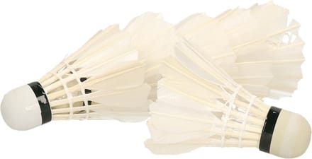 Engelhart Badminton shuttles - 12x - met veertjes - wit - 9 x 6 cm