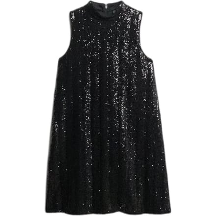 Korte mouwloze paillettenjurk voor dames Superdry