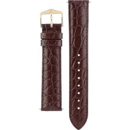 Hirsh Horlogeband Crocograin Donkerbruin - Leer - 19mm