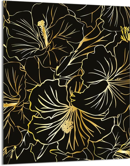 TMK ArtDeko - Snijplank - Glas - Kwiaty - 40x52 cm
