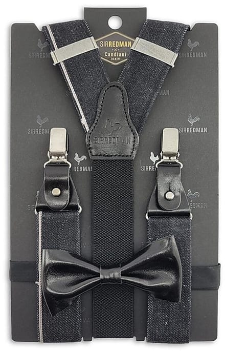 Sir Redman - Bretels met strik - bretels combi pack Black Bloke - zwart