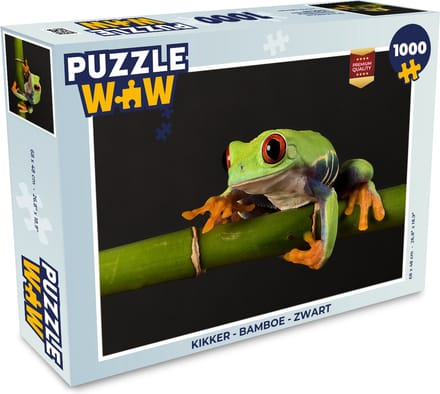 Puzzel Kikker - Bamboe - Zwart - Legpuzzel - Puzzel 1000 stukjes volwassenen