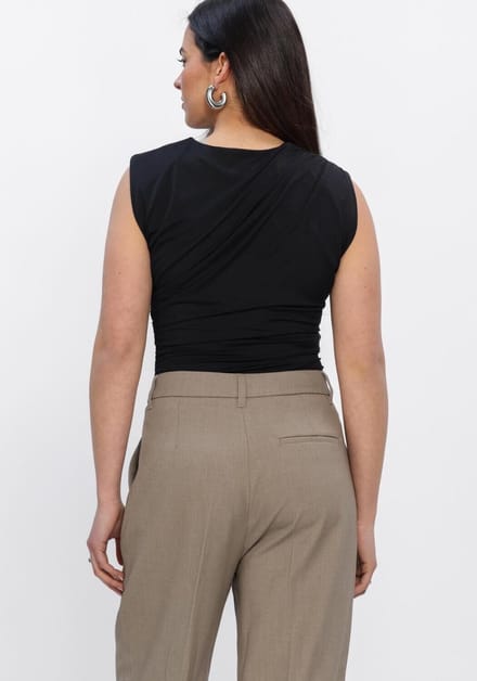 Rosemunde Billie Sl Drape Top Dames - Topjes - Zwart - Maat 34