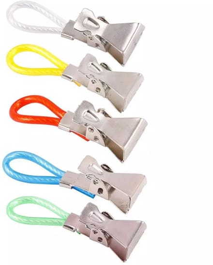 Gadgetpoint - Handdoekknijpers - Knijpers - Haakjes - 1 set = 5 stuks - 5 kleuren