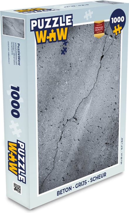 Puzzel Beton - Grijs - Scheur - Legpuzzel - Puzzel 1000 stukjes volwassenen