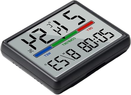 Digitale Wandklok - Elektronisch Weerstation - Thuis Gebruik - Groot LCD Scherm - 10 x 8 x 2 cm - Zwart