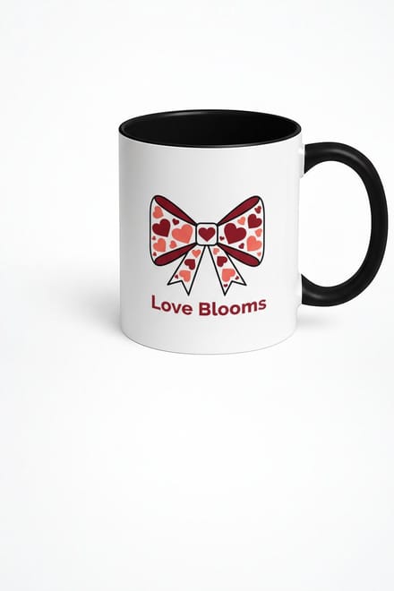 Valentijn Mok 'Love Blooms' met Harten Strik Design | Romantisch Cadeau